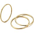 NOKMIT 1mm 14K Gold Filled Rings Stacking Rings for Women Girls Stackable Thin Gold Ring Plain Statement Band Comfort Fit Siz
