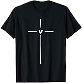 Cross Heart Inspirational Religious Christian T-Shirt