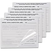 50-Pack Annual Vehicle Inspection Label Stickers, 2-Ply Strong Adhesive Vinyl, DOT Compliant Windshield Decals for Commercial Fleets, Trucks, Trailers, Car Dealerships &amp; Auto Shops