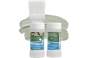 NEWALLENCE Wood Furniture Paint for Cabinets, Doors, Tables, Chairs and Dressers All In One Refinishing Matte Wood Paint Kit Water-Based No Need Prime No Varnish Easy to Use 12.7oz-2 Pack (Sage Green)