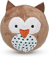 Petface Round Owl Plush Ball Dog Toy with Squeaker