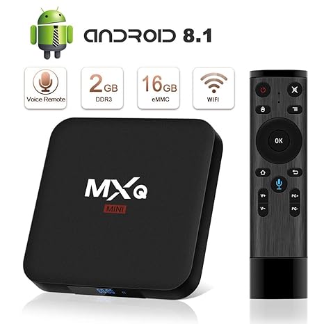 Android 8.1 TV Box Superpow MXQ Mini S Android Box 2GB RAM+16GB ROM Quad-Core Voice Fernbedienung mit Bluetooth 4.0/ 3D/ 4k /