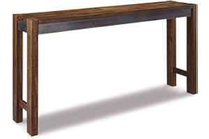 Signature Design by Ashley Furniture Torjin Long Counter Height Table, Seats up to 3, Wood, 72.13" W x 16" D x 36" H, 2-tone Brown