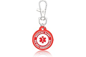 ELM CITY DIRECT Medical Alert Keychain Tag – Emergency ID for Men, Women & Kids – Clip-On Medical ID Keychain for Keys, Backpack or Purse (Do Not Resuscitate (DNR))