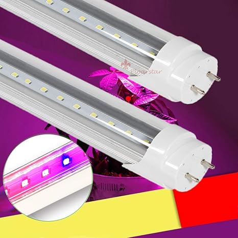 Amazon Co Jp Polarstar 極星 10本セット 植物育成ライト Led 1cm T8 直管型 植物育成 Led蛍光灯 40w形 グロー式工事不要 透明カバー 植物育成用 直管形ledライト 水耕 自作 栽培ランプ 屋内植物 花 観葉植物 育苗機 農業用 温室フラワー照明用 赤7 青1