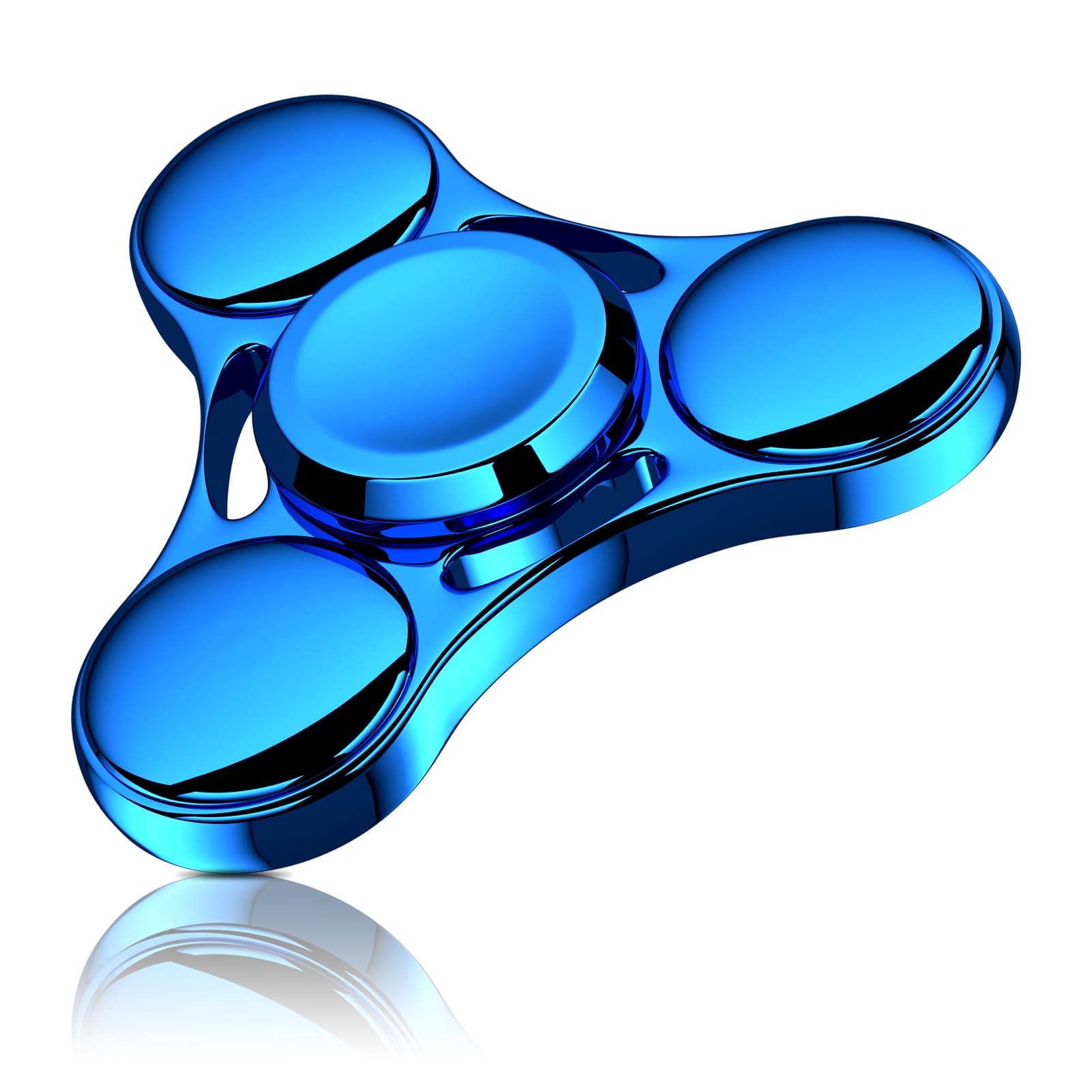 Aolcev Fidget Spinner Metal Fidget Toy Hand Spinner Stainless Steel 3-5 Minutes Fast Bearing Spins Hand Spinners Tri Finger Gyro Toy ADHD EDC Focus Anxiety Stress Relief Toys for Kids Adult Gifts-Blue