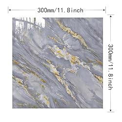 20-Pack Peel and Stick Bleu Or Marble Tiles
