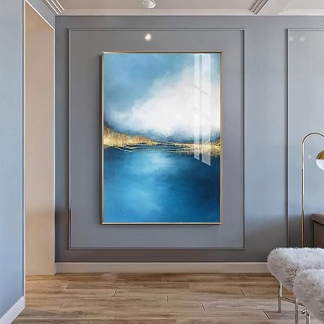 Amazon 壁のキャンバス抽象的な黄青色の色キャンバスの絵画北欧のポスターとプリントリビングルームの壁の芸術の写真寝室ポストモダンな装飾家の装飾ホリデーギフトx28インチ ウォールステッカー オンライン通販