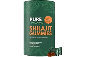 HANACHI Shilajit Gummies I Shilajit for Men | Pure Himalayan Shilajit Gummies | KSM-66 Ashwagandha, Gokshura 75%+ Fulvic Acid & 85+ Trace Minerals I Non-GMO I Natural & Organic I 60 Gummy
