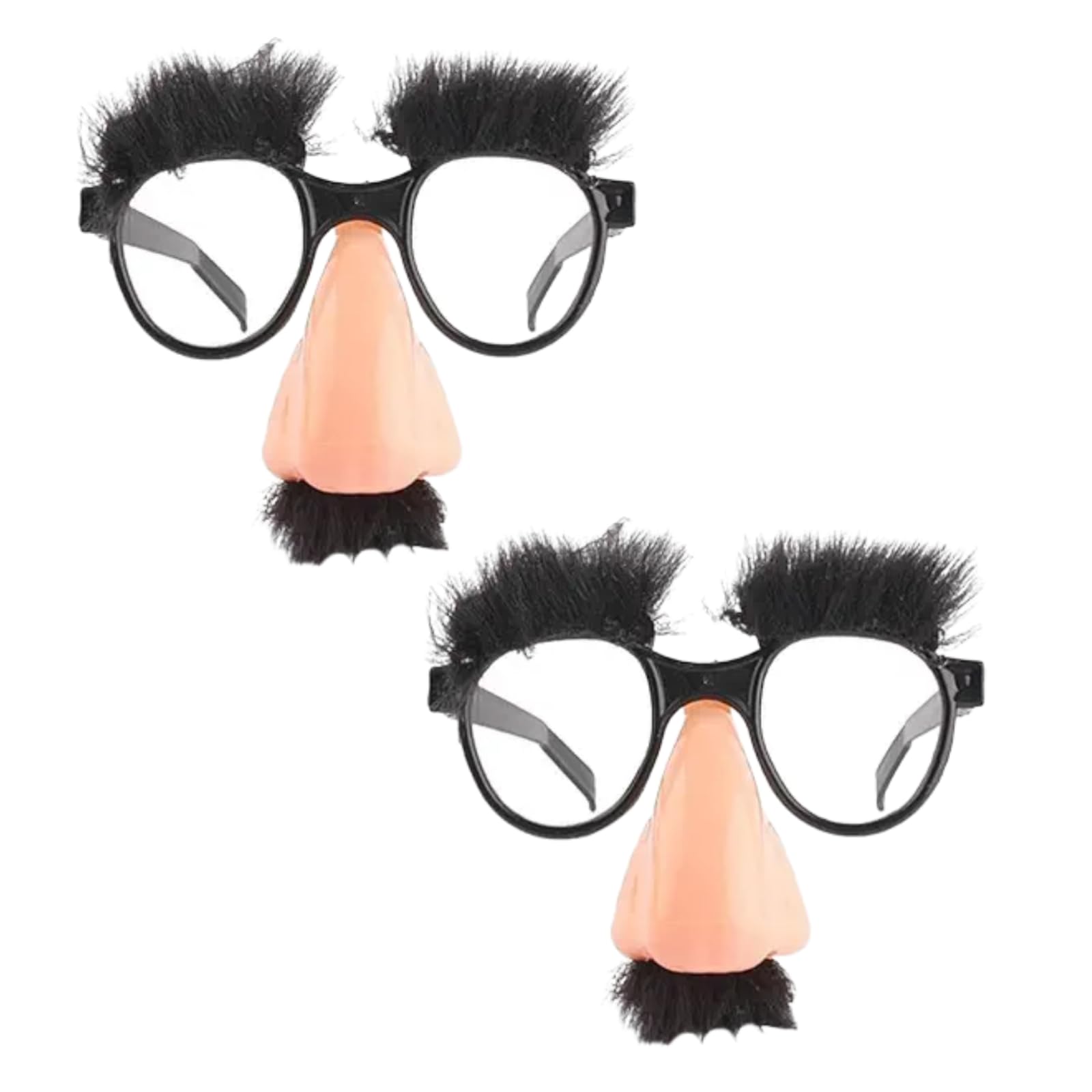 JIzian 3pcs Funny Glasses With Big Nose - Big Nose Glasses With Eyebrows Mustache | Halloween | Eyebrows And Mustache Fancy Dress | Silly Funny Photo Props | Halloween Eyeglasses Novelty
