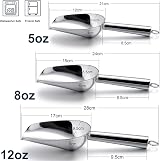 HaWare Stainless Steel Ice Scoop Set 5/8/12 oz Heavy Duty Dishwasher Safe view 7