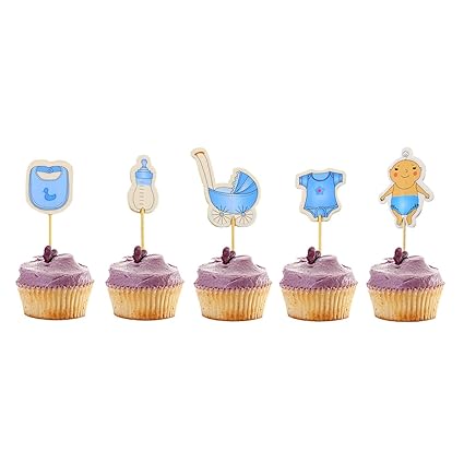 Amazon Com Newbested 60 Count Boy Baby Shower Cupcake Toppers Amazon Com Newbested 60 Count Boy Baby Shower Cupcake Toppers