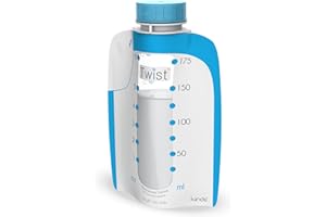 Kiinde Twist Pouch Direct-Pump Direct-Feed Twist Cap Breast Milk Storage Bags for Pumping, Freezing, Heating and Feeding, Pre-Sterilized, 6 Ounce, pack of 80