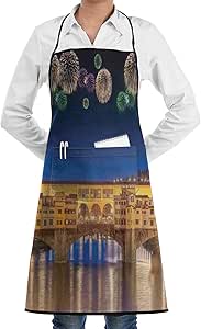 PONIKUCY Delantal de Cocina,Vista panorámica del Paisaje Urbano