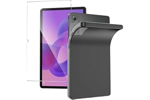 Matte Back Case for Lenovo Idea Tab Plus Tablet 12.1 inch with 1 Pack Tempered Glass Screen Protector, Flexible Soft TPU Ultr