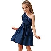 Danna Belle Girls Dress Tween One Shoulder Ruffle Tiered Layer Summer Party Dress Clothes Gifts Size 5-14