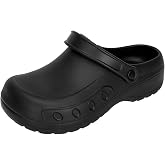 Meidiastra Men Chef Clogs Slip Resistant Garden Clogs with Arch Support Safety Nursing Shoes Work Shoes Water Oil Resistant for Men Food Service