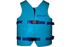 TRC Recreation Super Soft Child Size X Small Life Jacket USCG Approved Vinyl Coated Foam Swim Vest for Kids Swimming Pool and Beach Gear, Marina Blue