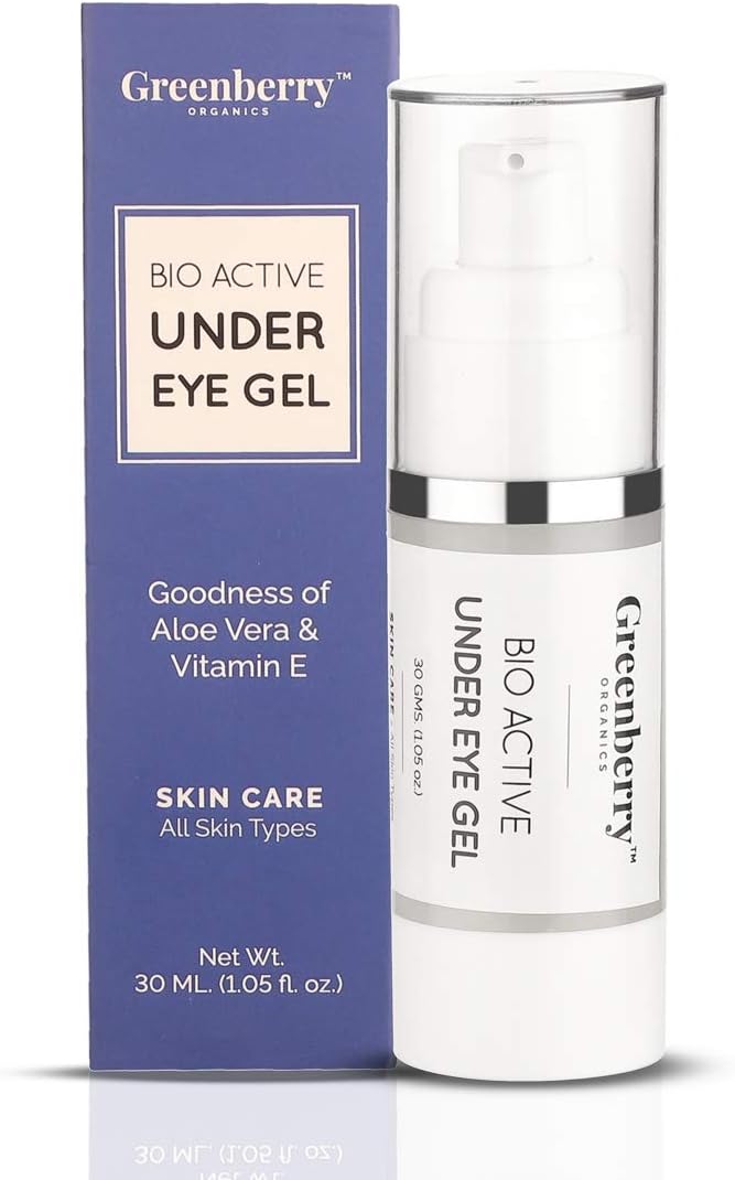 Greenberry Organics Bio Active Under Eye Gel with the goodness of Aloe Vera and Vitamin E, Skin care for Unisex (30ml)