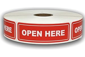 LABELS AND MORE INC. 1 Roll 1x3 Open HERE Special Handling Shipping Mailing Stickers with 500 Labels per roll