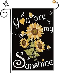 Summer Garden Flag 12×18 Inch, Sunflower You are My Sunshine Garden Flag Double Sided, Summer Floral Garden Flag for Outdoor Small Garden Decoration