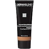 Dermablend Leg &amp; Body Makeup Foundation Spf 25, 45N, 3.4 Fl Oz | Water-Resistant Body Foundation With Spf 25 Covers Tattoos, Scars &amp; Veins. Transfer-Resistant, Buildable, Natural Finish.