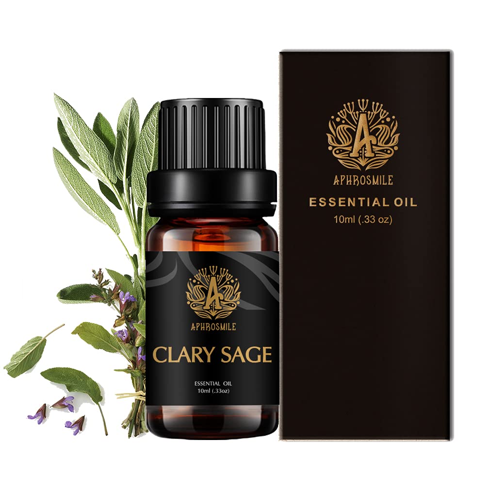 Aromatherapy Clary Sage Essential Oil, Therapeutic Grade Clary Sage Aromatherapy Essential Oil Fragrance, 100% Pure Clary Sage Scent Essential Oil for Diffuser, Humidifier, Massage 0.33 oz - 10ml
