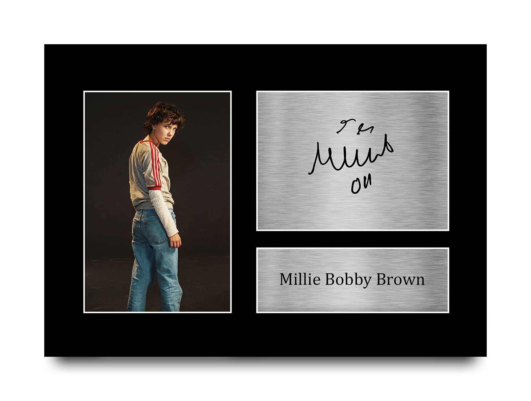 HWC Trading Millie Bobby Brown Strange Hawkins Thing Eleven Gifts Printed Signed Autograph Picture for TV Show Fans - A4
