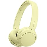 Sony WH-CH520 Wireless Headphones Bluetooth On-Ear Headset with Microphone and up to 50 Hours Battery Life with Quick Charging, Butter Yellow
