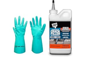 Fast Drying DAP - Concrete Crack Filler - 1.62 LBs - Permanently Fill Concrete, Stone, and Masonry Surfaces – Available with Omni Depot Chemical-Resistant Gloves