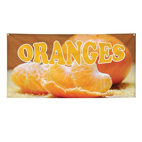 Amazon Com Vinyl Banner Sign Oranges 1 Food Beverage Orange