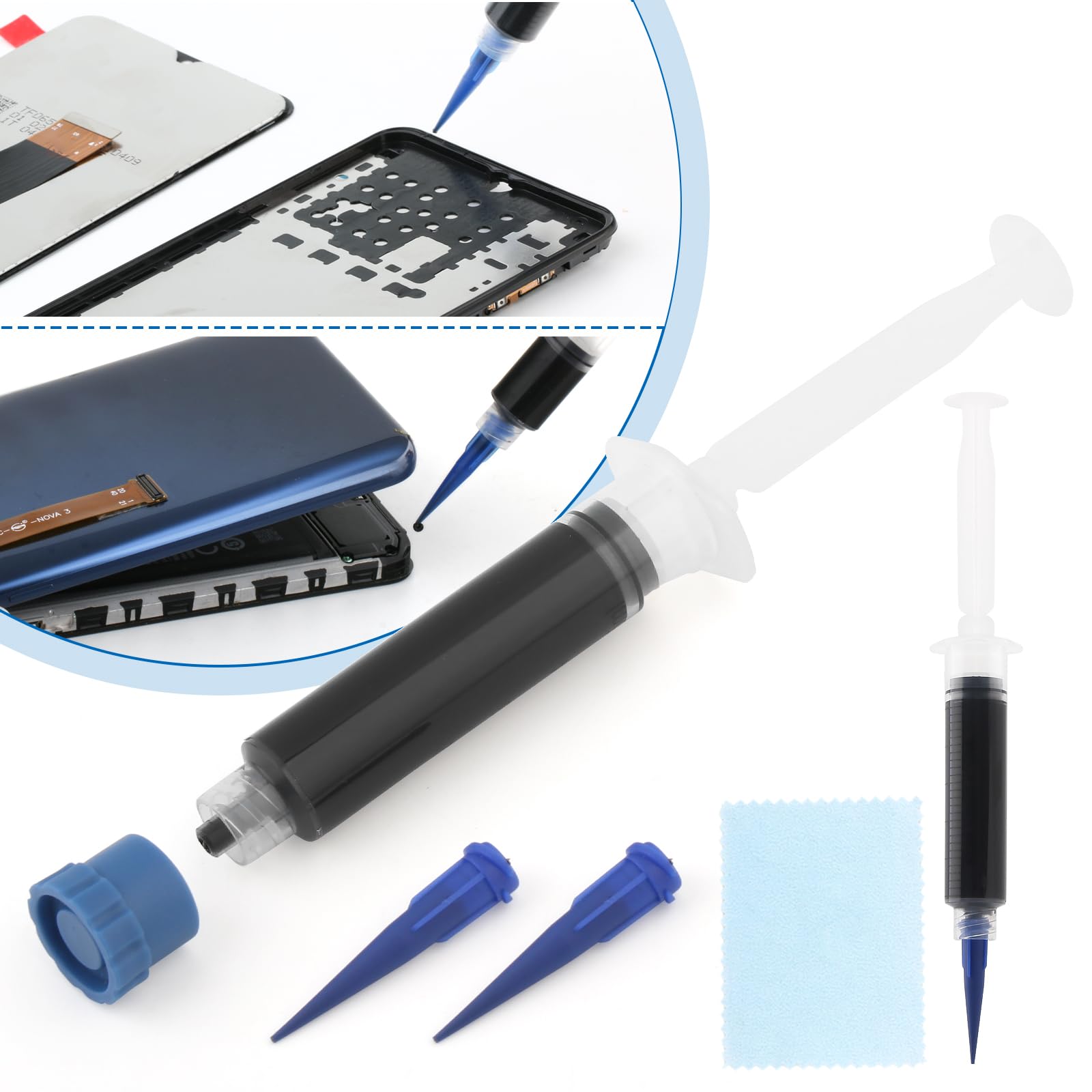 Photo 1 of RTV Silicone Adhesive Glue for Phone Screen Replacement Repair - LCD Display Touch Screen Adhesive for Huawei, Xiaomi, Samsung - Phone Repair Tools