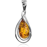 Ian and Valeri Co. Amber Sterling Silver Drop Pendant