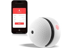 SOEWOLIT 1-Pack Smart Smoke Detector,Wi-Fi Smoke Detector with Smart Life App Notifications,10-Year Replaceable Battery,Mini Fire Alarm Battery Powered for Home, RV
