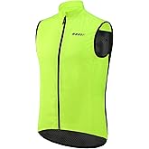 qualidyne Men's Windproof Cycling Vest – Lightweight Full-Zip Sleeveless Biking Jacket with Pockets for Cycling, Running