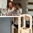 Kids Learning Tower by Little Partners – Child Kitchen Stool Helper Adjustable Height Step Stool, Wooden Frame, Counter Step-