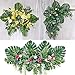 Qudasar SPPRANDOM Yasirona TANGDIAABBCC K-Musculo 30PCS Artificial Tropical Palm Leaves with Stems 15.7 inch Hawaiian Luau Party Jungle Beach Theme Decorations for Table Decoration Accessories