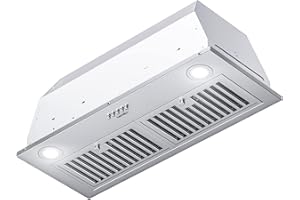 Hermitlux 30 inch Built-in/Insert Range Hood, 600 CFM 3 Speed Vent Hood, Ducted/Ductless Convertible, Stainless Steel Range H