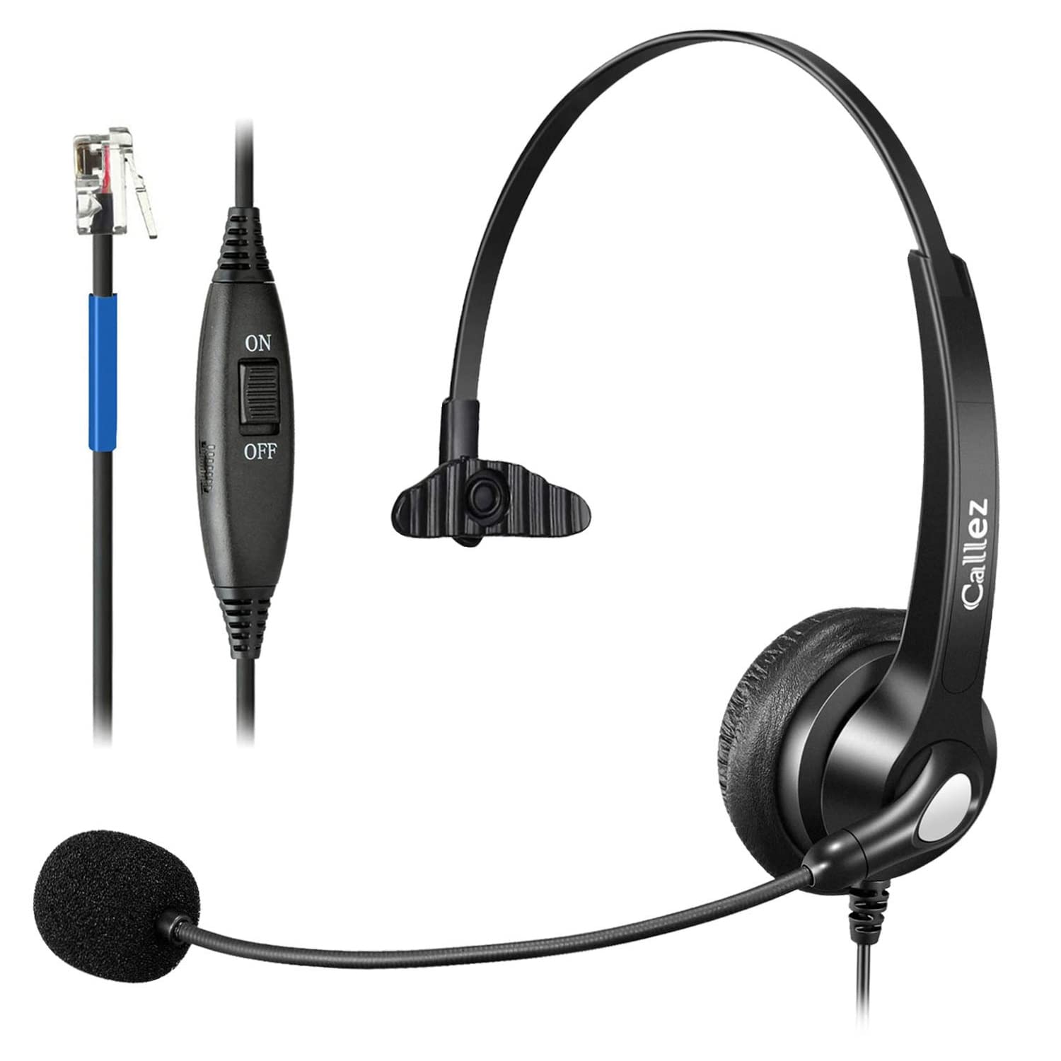 Telephone Headset RJ9 with Noise Cancelling Microphone, Monaural Landline Phone Headset Work for Cisco 7940 7942 6921 7821 7960 7970 7971 7931G 7941G 7945G 7962G 8841 8861 Call Center Office IP Phones