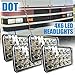 Dot approved 4x6 inch LED Headlights Rectangular Replacement Hi/Lo Sealed Beam for H4651 H4656 Peterbil Kenworth Freightinger Ford Probe Chevrolet Oldsmobile Cutlass Blazer RV (4pcs)