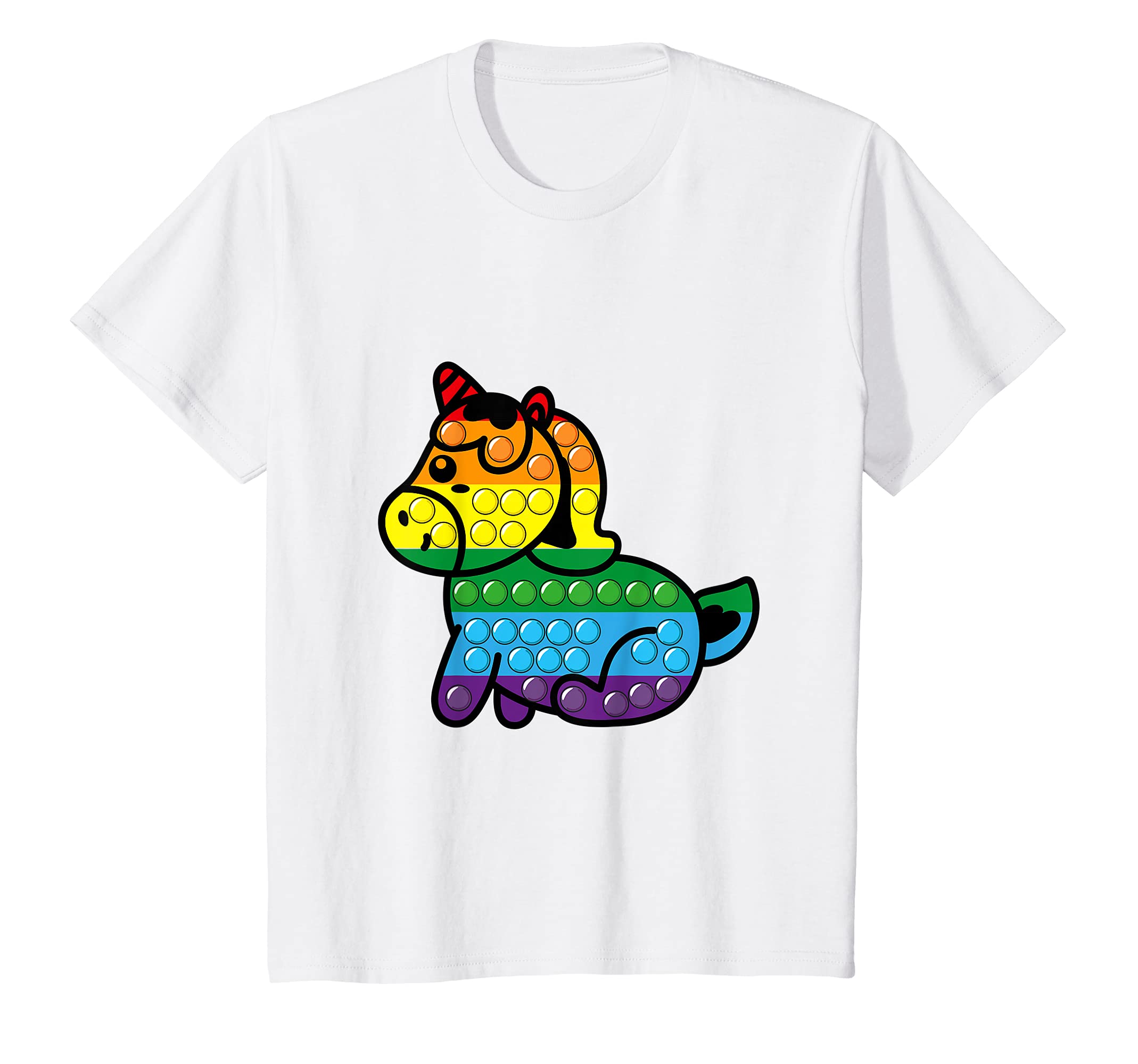 Youth Unicorn Fidget Pop It Anxiety ADHD T-Shirt