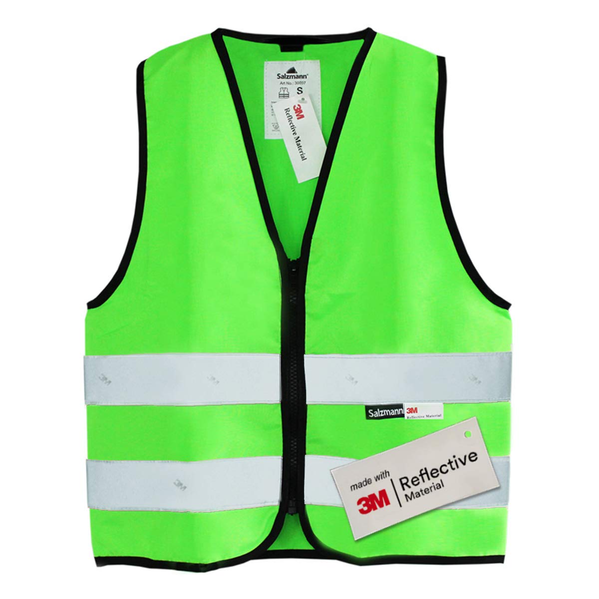 Salzmann Children’s High-Visibility Safety Vest with Zip | 4 Colours – Ages 1 to 18 | High Vis Vest for Kids | Made with 3M Reflective Material