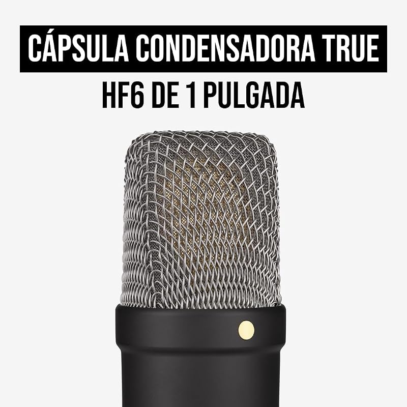 Microfone condensador de grande diafragma da série NT1 Signature com suporte anti-vibração, filtro pop e cabo XLR para produção musical, gravação de voz, streaming e podcasting