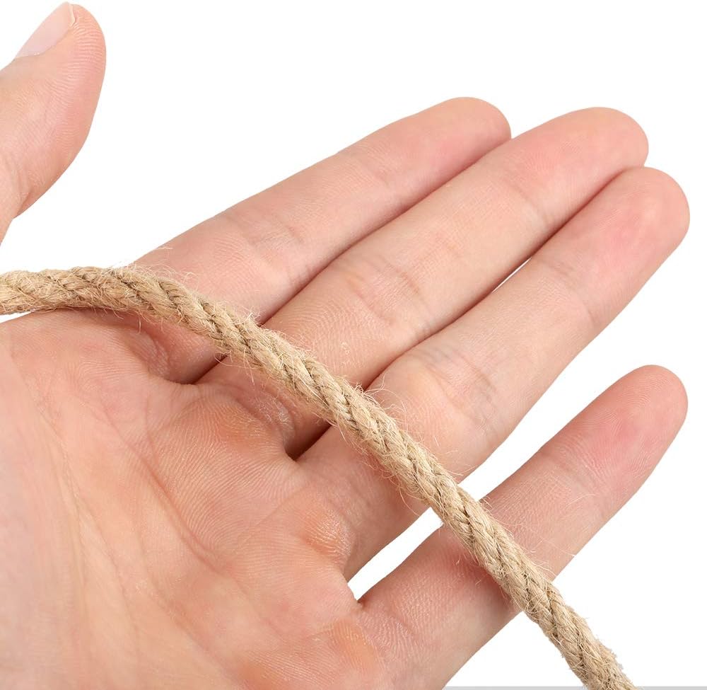 KINGLAKE 6 mm Thick Garden Jute Rope String Natural 20m Strong Hemp Rope Cord Art Craft Twine For Gift Packing Garden Bundling - Image 4