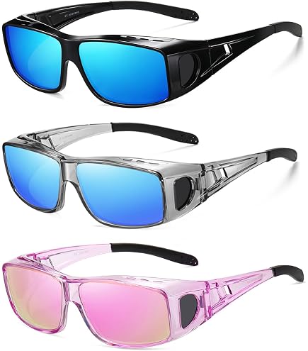 Fit Over Goggle Sunglasses Safety Glasses Wear Over Prescription Clear : Clothing, Shoes & Jewelry