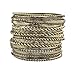 Lux Accessories Flower Mixed Metal Aztec Multi Bangle Set of 19