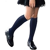 COTTON DAY 3 Pack Kids Girls Unisex Soft Knee High School Uniform Dress Socks Seamless Toe Black White Navy Blue Burgundy