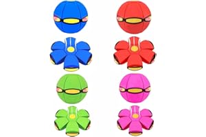 MOVVIYE Magic Ball Toy, Magic Metaball, Children Bouncing Ball, Parent-Child Interaction, Dual Form Freely Switchable Magic Metaball Flying Saucer with 6 Light