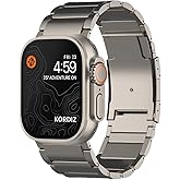 KORDIZ Titanium Watch Band T01 Max - Fits Apple Watch ULTRA 3 & ULTRA 2/1 (49mm) - Adjustable Titanium Apple Watch Band with Secure Clasp - Premium Color Matching Band (T01 Max | ULTRA Silver)