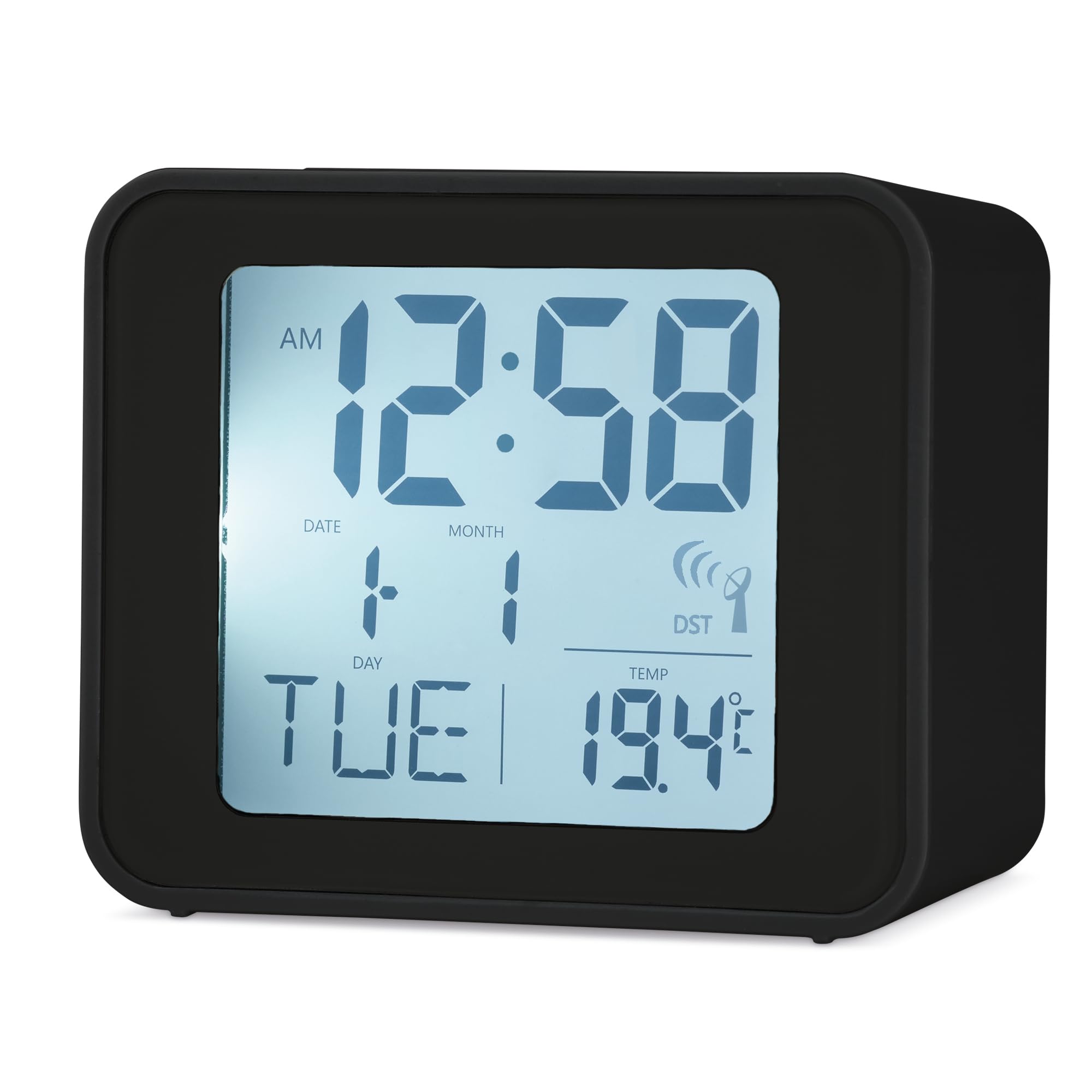 Acctim 71893 Cole Radio Controlled Alarm Clock in Black